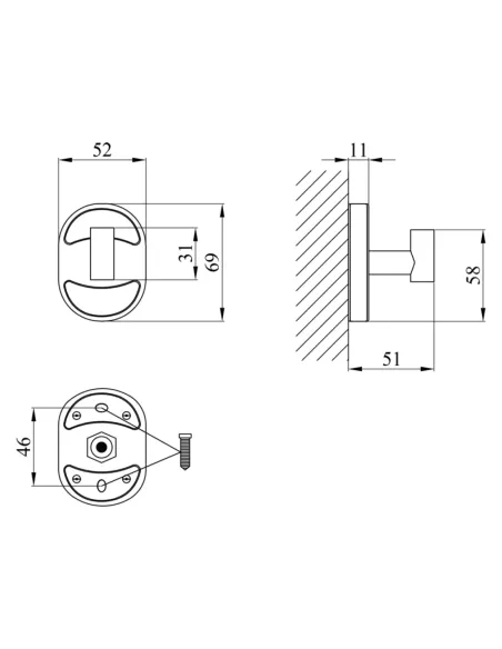 Крючок для полотенец Kroner KRM Elbe - ACC2905-1 одинарный