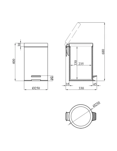 Ведро для мусора Kroner KRM Rizze - ACE414 12 л