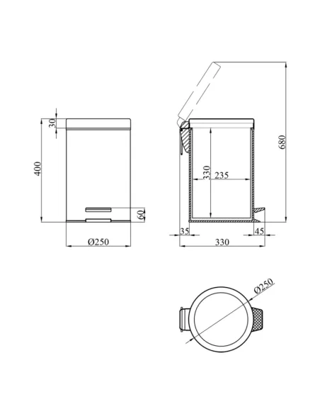 Ведро для мусора Kroner KRM Rizze - ACE414 12 л