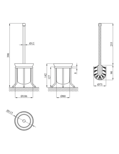 Ершик для унитаза Kroner KRM Rizze - ACG323 напольный