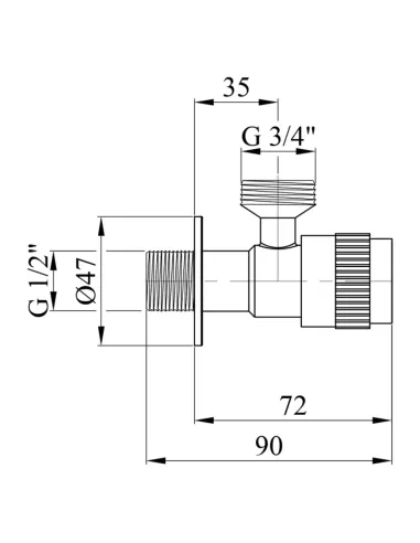 Кран приладовий Kroner KRP Edelstahl Klassisch - ESG102 ПН 1/2х3/4 дюйма