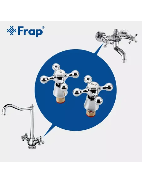 Рукоятка и Кран-букса для смесителя Frap F0008, 2 шт Рукоятка и Кран-букса для смесителя Frap F0008, 2 шт