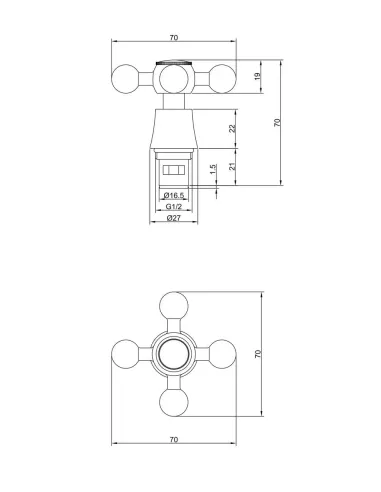 Рукоятка та Кран-букса для змішувача Frap F0019, 2 шт