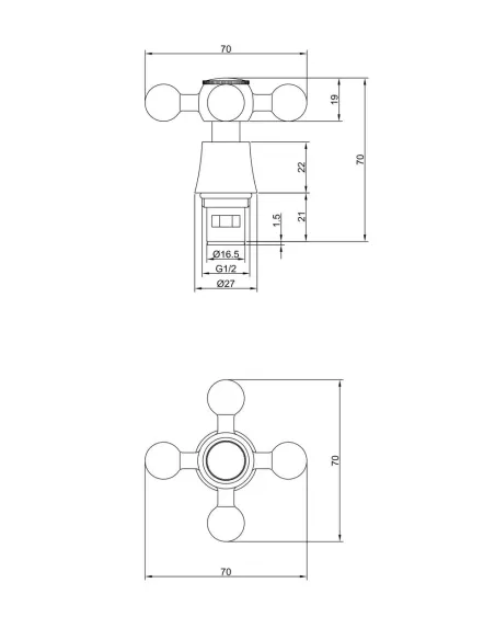 Рукоятка та Кран-букса для змішувача Frap F0019, 2 шт