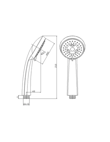 Лейка для ручного душа Frap F01, 80х80 мм, 3 режима