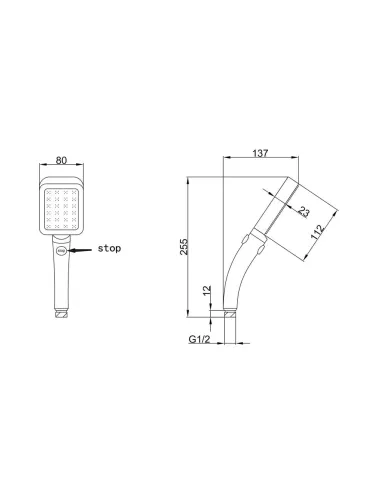 Лейка для ручного душа Frap F012, 112х80 мм, 1 режим, хром