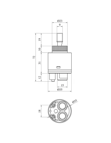 Картридж для змішувача Kroner KRM-PM35H з латунним штоком