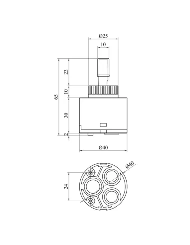 Картридж для змішувача Kroner KRM-PM40 з латунним штоком, короткий