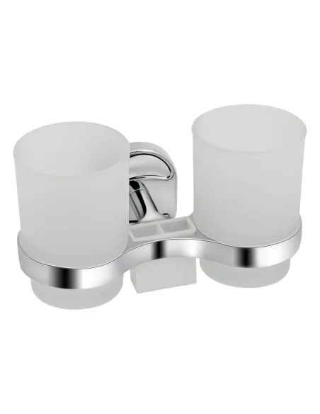Склянка для ванної кімнати Kroner KRM Elbe - ACG2908, подвійна, з тримачем зубних щіток