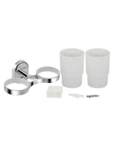 Склянка для ванної кімнати Kroner KRM Elbe - ACG2908, подвійна, з тримачем зубних щіток