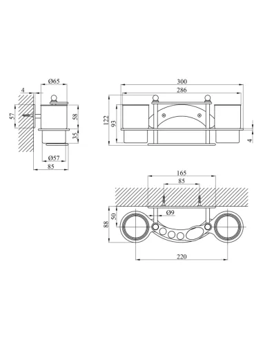 Стакан для ванной комнаты Kroner KRM Rizze - ACC311, двойной, с держателем зубных щеток