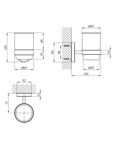 Стакан для ванной комнаты Kroner KRM Elbe - ACG2906