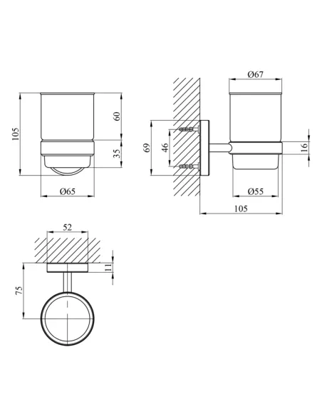 Склянка для ванної кімнати Kroner KRM Elbe - ACG2906
