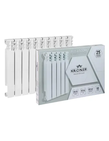 Радіатор біметалічний Kroner Alma 500М 500/80, 10 секцій