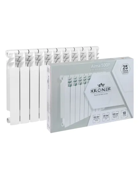 Радіатор біметалічний Kroner Alma 500Р 500/96, 10 секцій