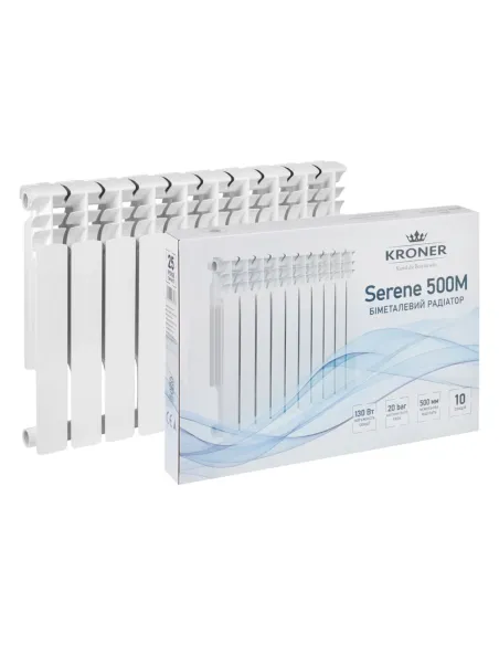 Радиатор биметаллический Kroner Serene 500М 500/96, 10 секций