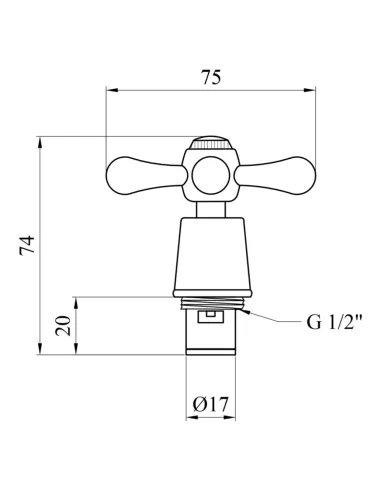Рукоятка та Кран-букса для змішувача Kroner KRM - C986, 2 шт