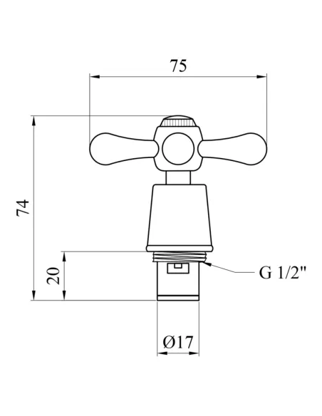 Рукоятка и Кран-букса для смесителя Kroner KRM - C986, 2 шт