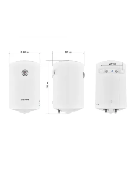 Бойлер Mixxus EWH-07080 Round Wet 80 литров, мокрый ТЭН Бойлер Mixxus EWH-07080 Round Wet 80 литров, мокрый ТЭН