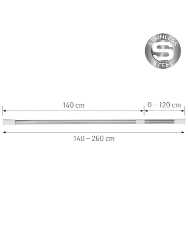 Штанга телескопическая для душа Frap F8903, нержавеющая сталь, 140-260 см