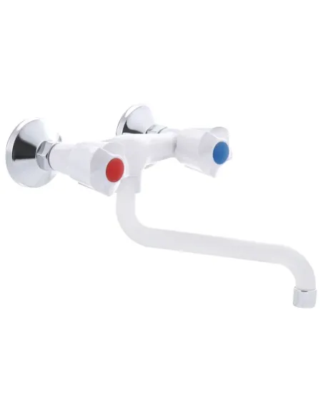 Смеситель для кухни Plamix Ama-361 White ABS-пластик, двухвентильный