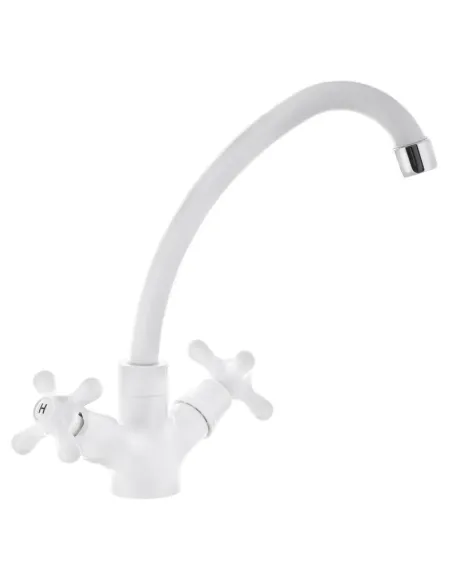 Смеситель для кухни Plamix Amax-271 White ABS-пластик, двухвентильный