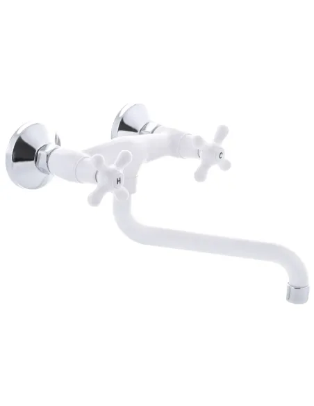 Змішувач для кухні Plamix Amax-361 White ABS-пластик, двовентильний