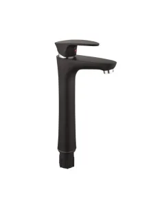 Смеситель для умывальника Plamix Cezar-001 High Set Matte Black ABS-пластик