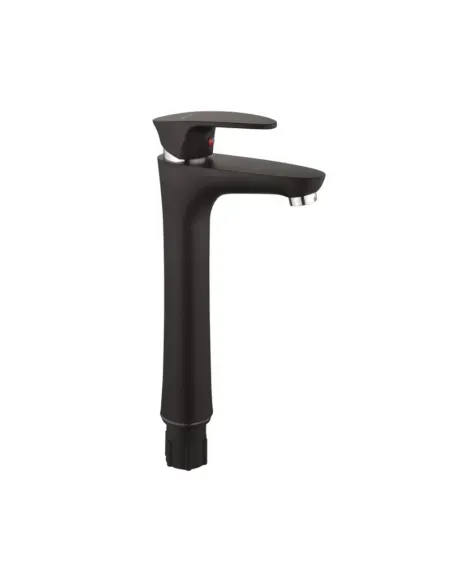 Змішувач для умивальника Plamix Cezar-001 High Set Matte Black ABS-пластик