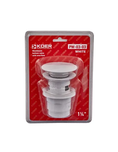 Донный клапан для раковины Koer PW-03-03 1 1/4 дюйма, с переливом