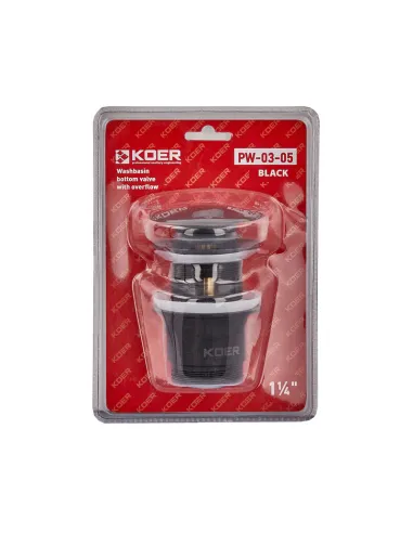 Донний клапан для раковини Koer PW-03-05 1 1/4 дюйма, з переливом