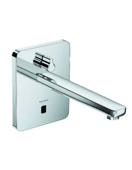 Змішувач сенсорний для умивальника Kludi Zenta 3840005 (настін. монтаж, мережа 240 V або батареї, 240 мм, квадратний відбивач - 