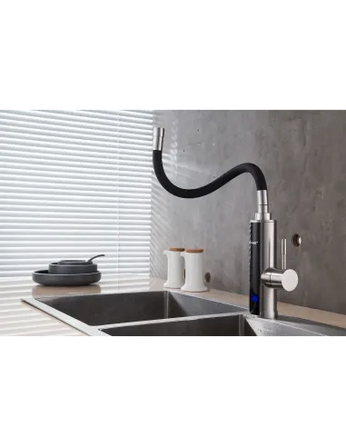 Змішувач для кухні Mixxus Electra 470-EF, з підігрівом води, гнучкий вилив