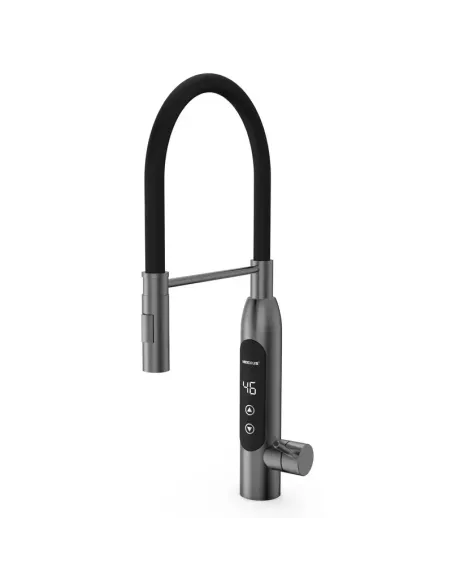 Смеситель для кухни Mixxus Electra 570-EF Graphite с подогревом воды, гибкий излив