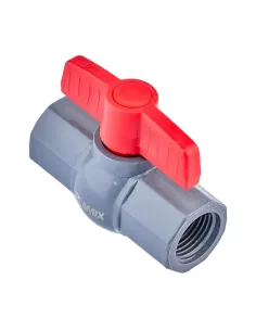Кран шаровой прямой Plamix PVF FF PVC 1/2 дюйма, ABS-пластик
