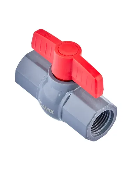 Кран шаровой прямой Plamix PVF FF PVC 1/2 дюйма, ABS-пластик Кран шаровой прямой Plamix PVF FF PVC 1/2 дюйма, ABS-пластик