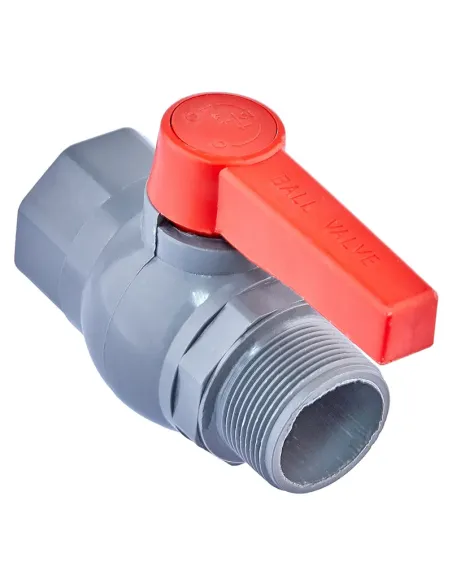 Кран шаровой прямой Plamix PVM FM PVC 1 1/2 дюйма, ABS-пластик