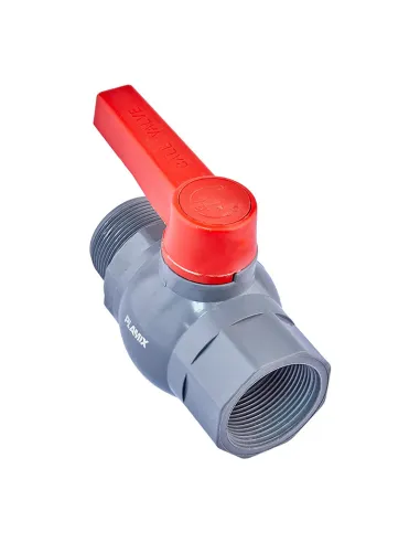 Кран шаровой прямой Plamix PVM FM PVC 1 1/2 дюйма, ABS-пластик