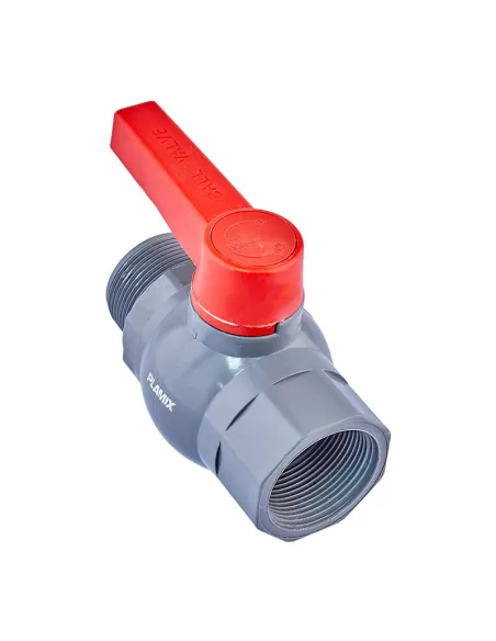 Кран шаровой прямой Plamix PVM FM PVC 1 1/2 дюйма, ABS-пластик