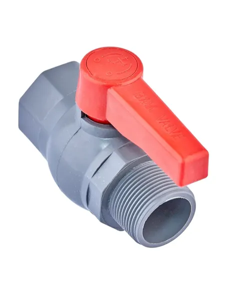 Кран кульовий прямий Plamix PVM FM PVC 1 1/4 дюйма, ABS-пластик