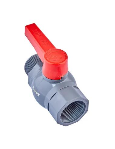 Кран шаровой прямой Plamix PVM FM PVC 1 1/4 дюйма, ABS-пластик