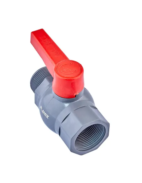 Кран кульовий прямий Plamix PVM FM PVC 1 1/4 дюйма, ABS-пластик