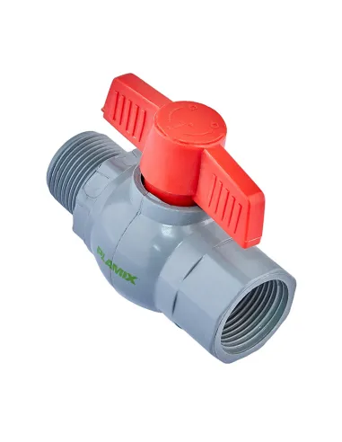 Кран кульовий прямий Plamix PVM FM PVC 1 дюйм, ABS-пластик