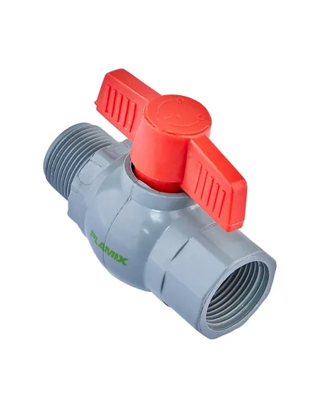 Кран кульовий прямий Plamix PVM FM PVC 1 дюйм, ABS-пластик