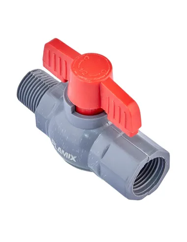 Кран шаровой прямой Plamix PVM FM PVC 1/2 дюйма, ABS-пластик