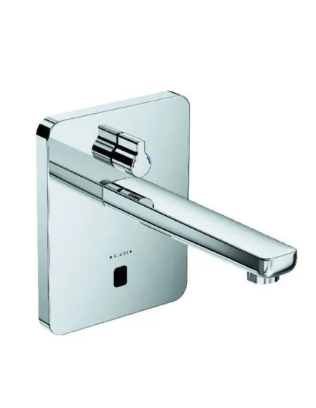 Смеситель сенсорный для умывальника Kludi Zenta 3850005 (настен. монтаж, сеть 240 V или батарейки, 190 мм, квадратный отражатель