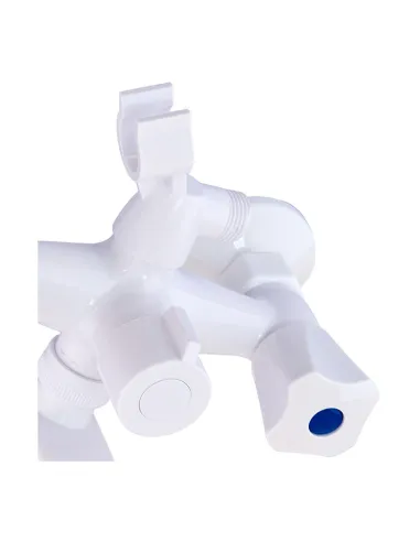 Змішувач для ванни Plamix Omega-140 Euro White двовентильний, ABS-пластик