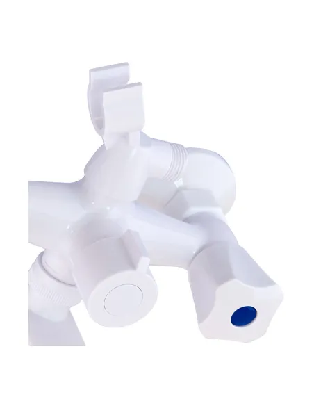 Змішувач для ванни Plamix Omega-140 Euro White двовентильний, ABS-пластик