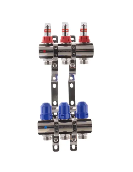 Коллектор для теплого пола Koer KR.1110-03 3 выхода, с расходомерами