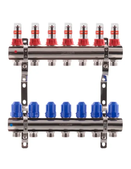 Коллектор для теплого пола Koer KR.1110-07 7 выходов, с расходомерами